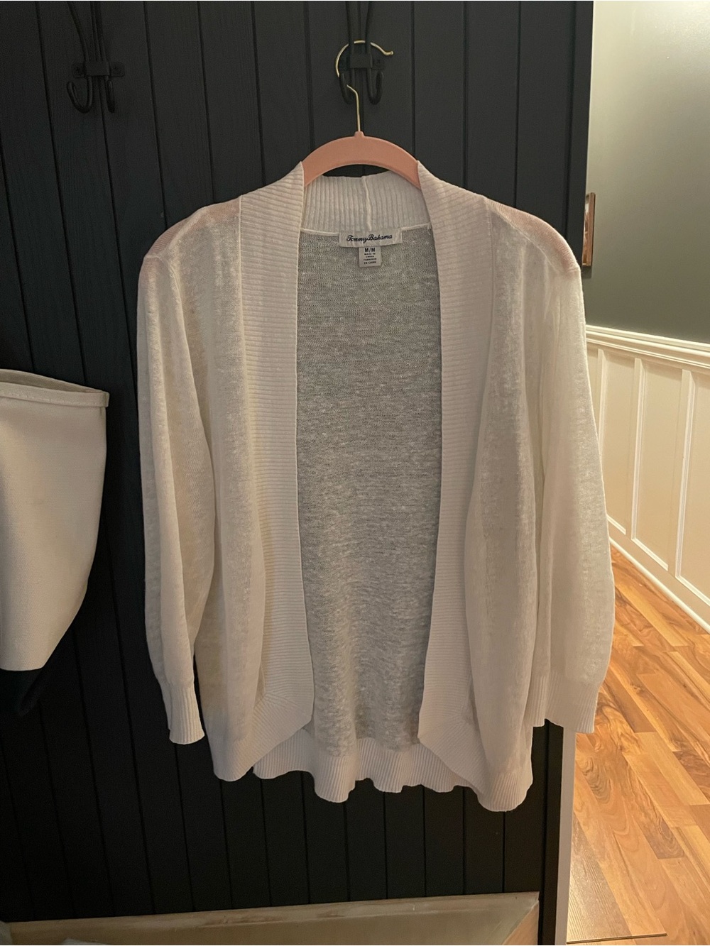 Tommy Bahama White Lightweight Open-Front Lea Cardigan - Picture 6 of 9